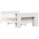 vidaXL fehér tömör fenyőfa könyvespolcos ágy matrac nélkül 140x190 cm