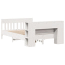 vidaXL fehér tömör fenyőfa könyvespolcos ágy matrac nélkül 120x190 cm