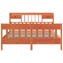 vidaXL viaszbarna tömör fenyőfa ágy matrac nélkül 200 x 200 cm