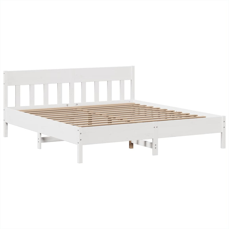 vidaXL fehér tömör fenyőfa ágy matrac nélkül 180 x 200 cm