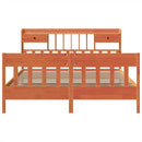 vidaXL viaszbarna tömör fenyőfa ágy matrac nélkül 180 x 200 cm