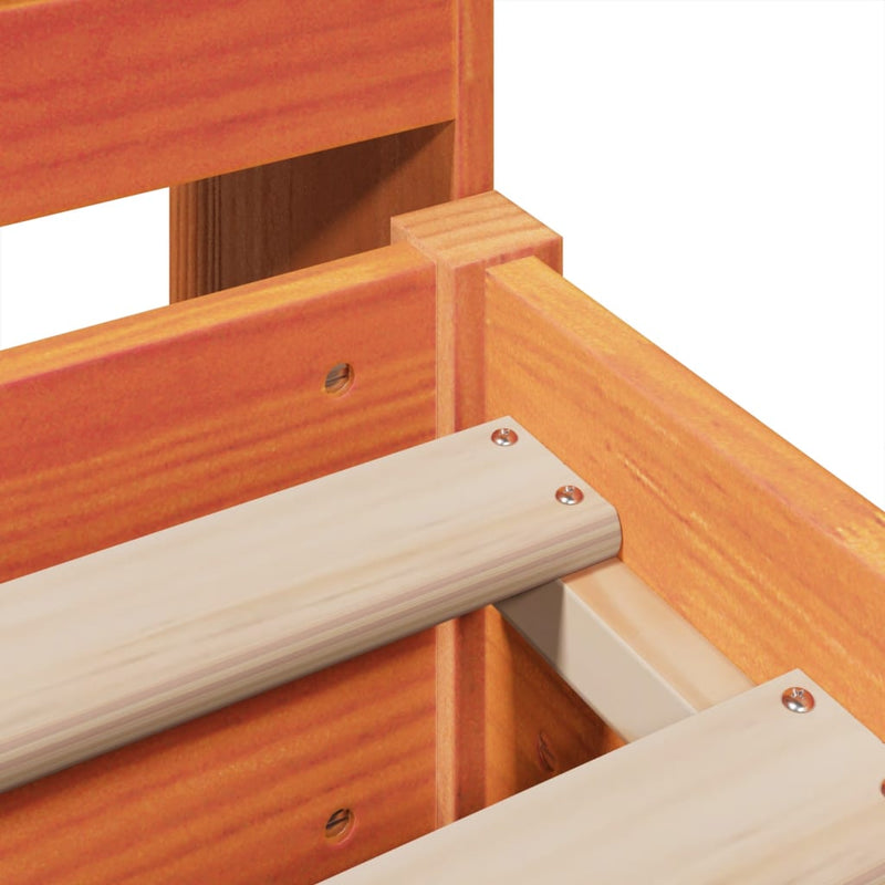 vidaXL viaszbarna tömör fenyőfa ágy matrac nélkül 180 x 200 cm