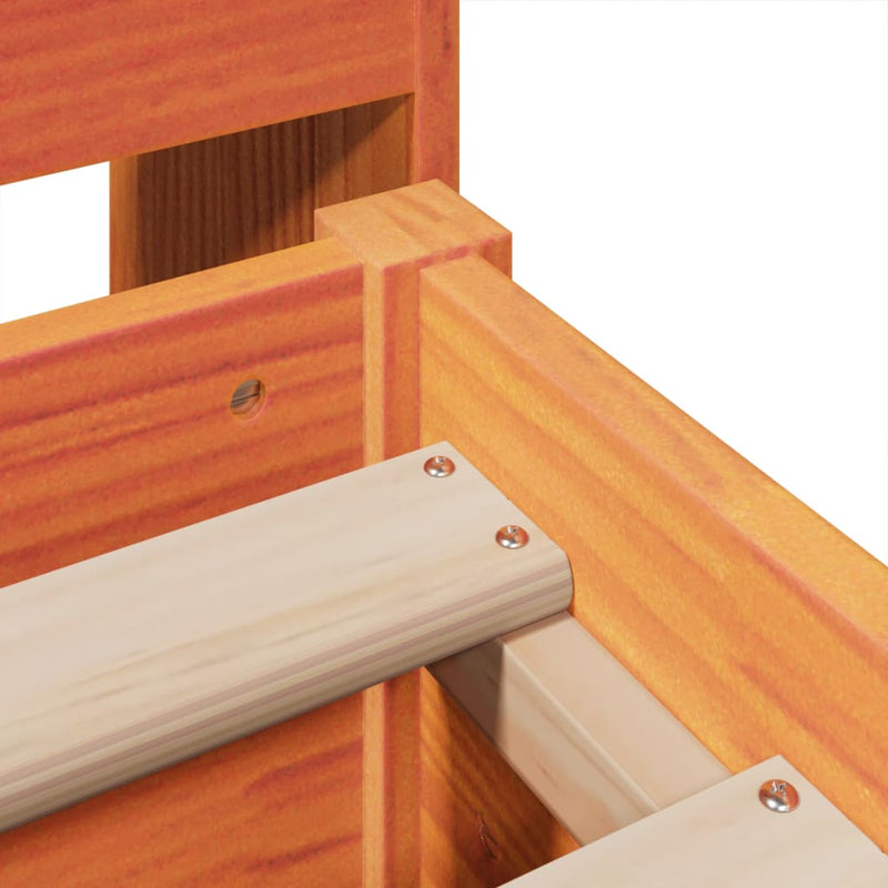 vidaXL viaszbarna tömör fenyőfa ágy matrac nélkül 160 x 200 cm