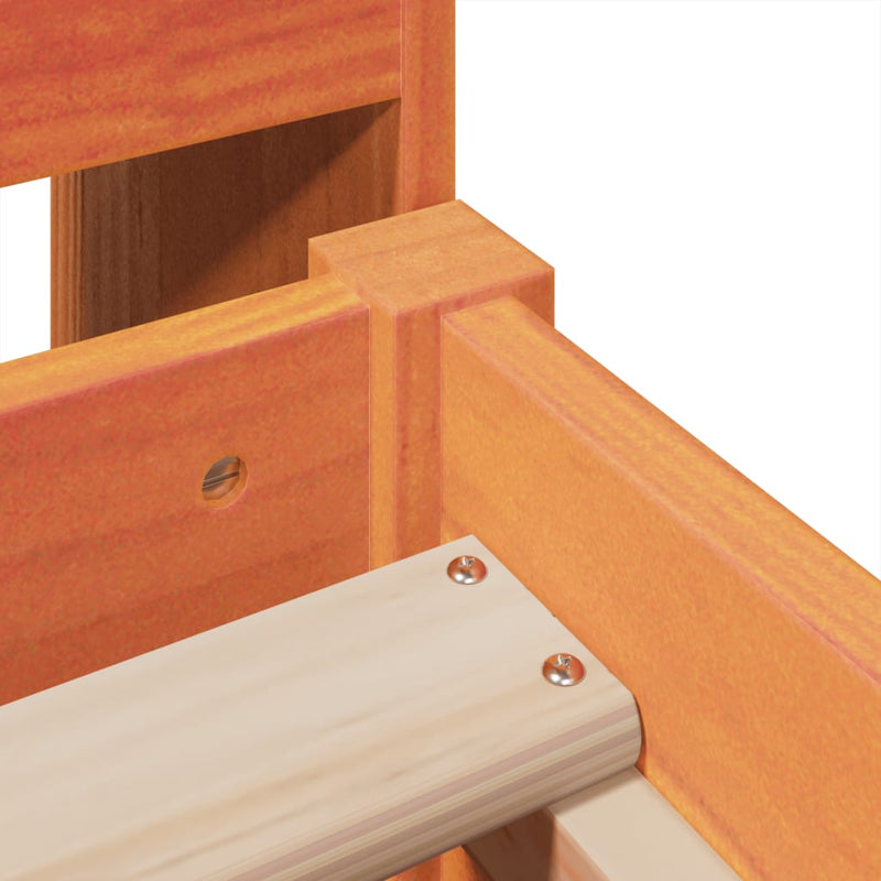 vidaXL viaszbarna tömör fenyőfa ágy matrac nélkül 100 x 200 cm