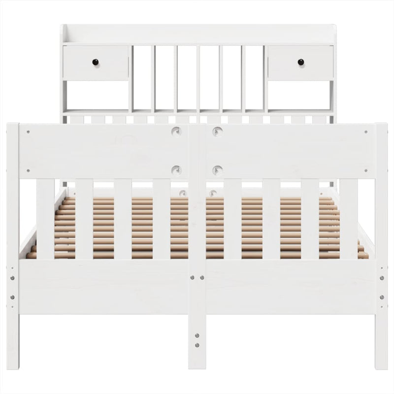 vidaXL fehér tömör fenyőfa ágy matrac nélkül 135 x 190 cm