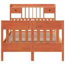 vidaXL viaszbarna tömör fenyőfa ágy matrac nélkül 135 x 190 cm