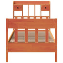 vidaXL viaszbarna tömör fenyőfa ágy matrac nélkül 75 x 190 cm