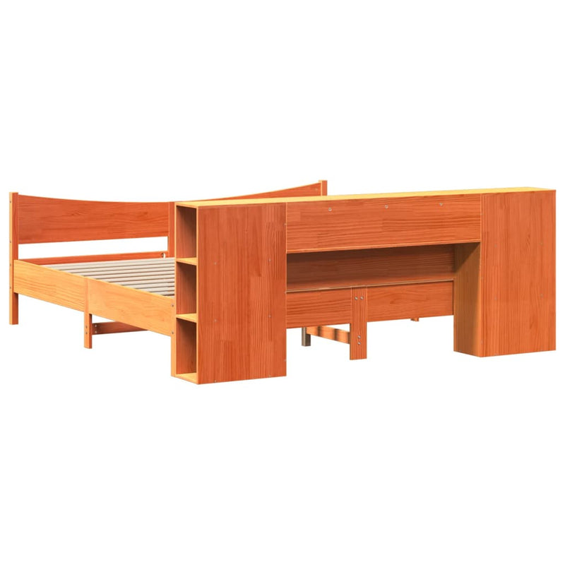 vidaXL viaszbarna tömör fenyőfa ágy matrac nélkül 180 x 200 cm