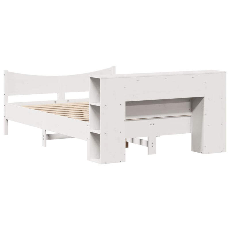 vidaXL fehér tömör fenyőfa ágy matrac nélkül 135 x 190 cm