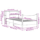 vidaXL fehér tömör fenyőfa ágy matrac nélkül 75 x 190 cm