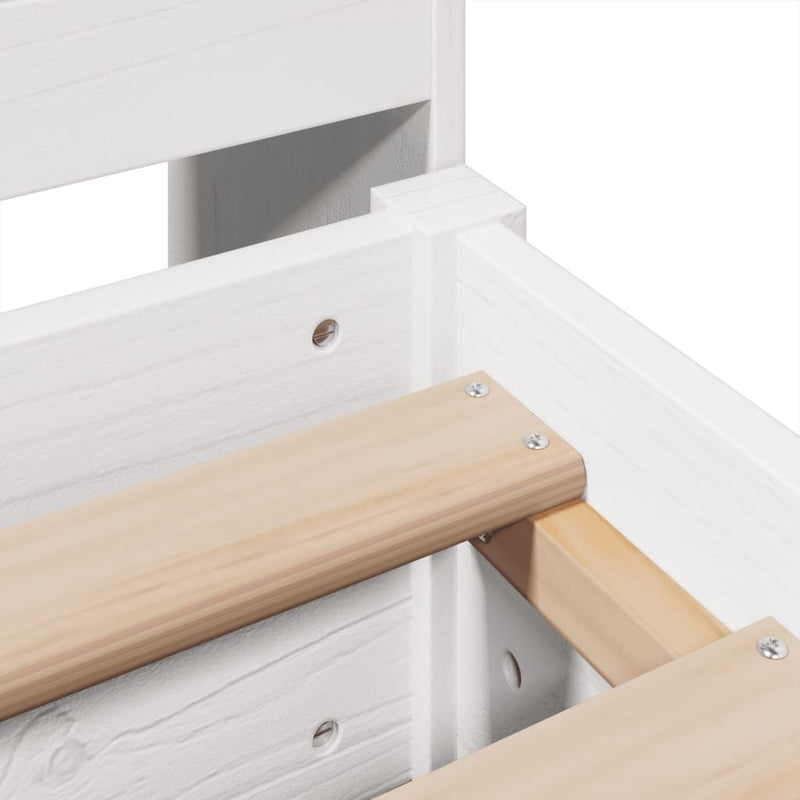 vidaXL fehér tömör fenyőfa ágy matrac nélkül 180 x 200 cm