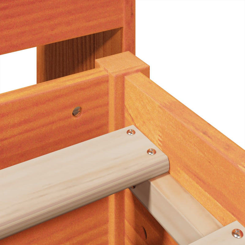 vidaXL viaszbarna tömör fenyőfa ágy matrac nélkül 160 x 200 cm