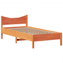 vidaXL viaszbarna tömör fenyőfa ágy matrac nélkül 100 x 200 cm
