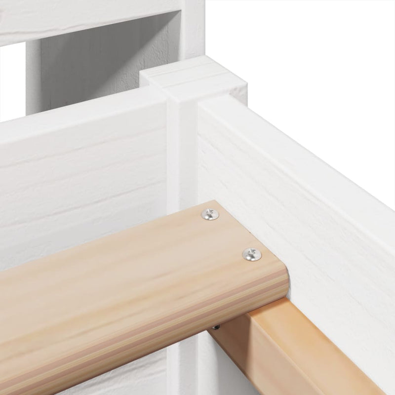 vidaXL fehér tömör fenyőfa ágy matrac nélkül 90 x 200 cm