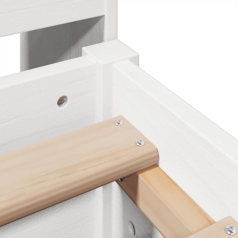 vidaXL fehér tömör fenyőfa ágy matrac nélkül 135 x 190 cm