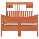 vidaXL viaszbarna tömör fenyőfa ágy matrac nélkül 135 x 190 cm