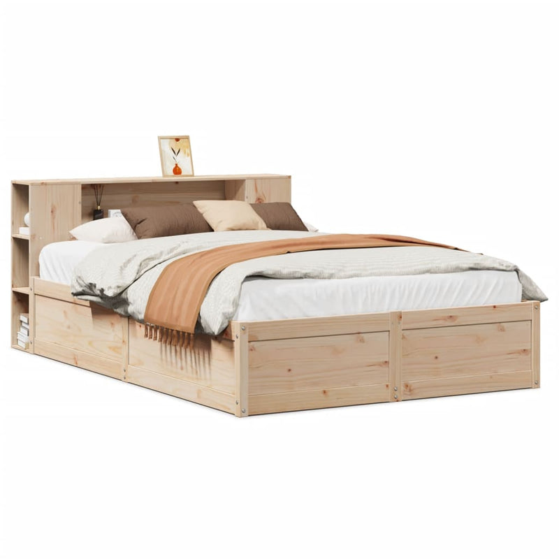 vidaXL tömör fenyőfa ágy matrac nélkül 140 x 190 cm