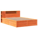 vidaXL viaszbarna tömör fenyőfa ágy matrac nélkül 140 x 190 cm