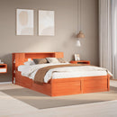 vidaXL viaszbarna tömör fenyőfa ágy matrac nélkül 140 x 190 cm