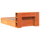 vidaXL viaszbarna tömör fenyőfa ágy matrac nélkül 135 x 190 cm