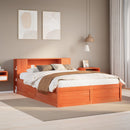 vidaXL viaszbarna tömör fenyőfa ágy matrac nélkül 135 x 190 cm