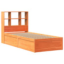 vidaXL viaszbarna tömör fenyőfa ágy matrac nélkül 75 x 190 cm