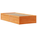 vidaXL viaszbarna tömör fenyőfa ágy matrac nélkül 75 x 190 cm