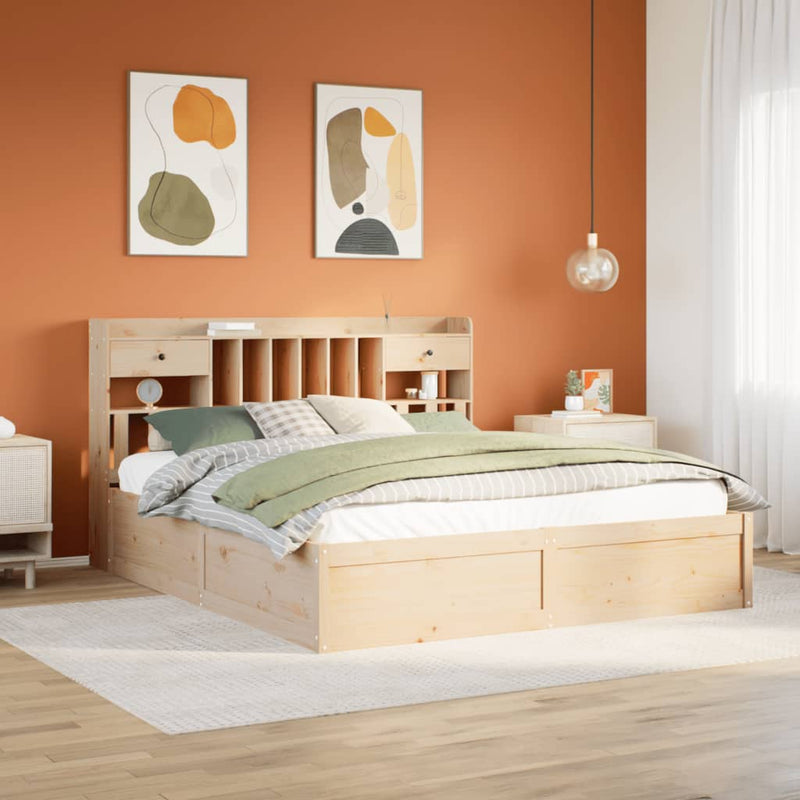 vidaXL tömör fenyőfa ágy matrac nélkül 180 x 200 cm