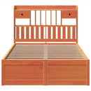 vidaXL viaszbarna tömör fenyőfa ágy matrac nélkül 120 x 200 cm