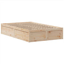 vidaXL tömör fenyőfa ágy matrac nélkül 135 x 190 cm