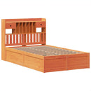 vidaXL viaszbarna tömör fenyőfa ágy matrac nélkül 135 x 190 cm