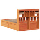 vidaXL viaszbarna tömör fenyőfa ágy matrac nélkül 135 x 190 cm