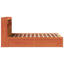 vidaXL viaszbarna tömör fenyőfa ágy matrac nélkül 120 x 190 cm