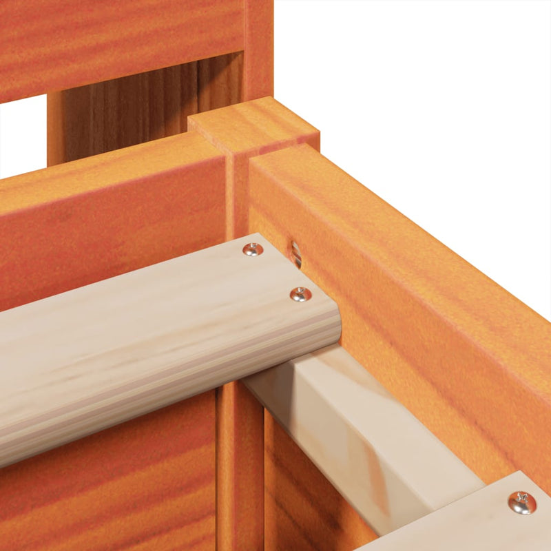 vidaXL viaszbarna tömör fenyőfa ágy matrac nélkül 120 x 190 cm