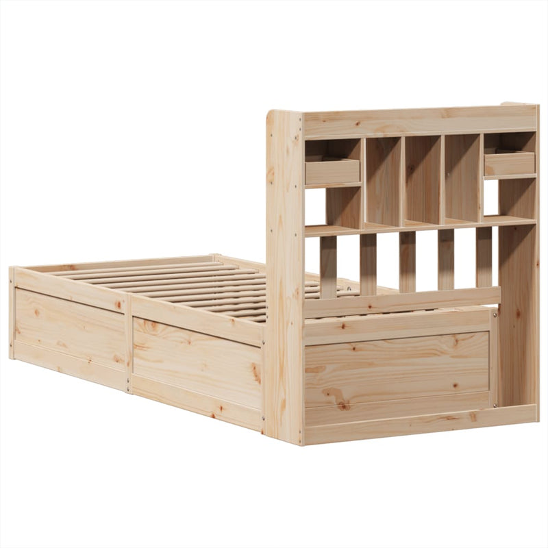 vidaXL tömör fenyőfa ágy matrac nélkül 75 x 190 cm