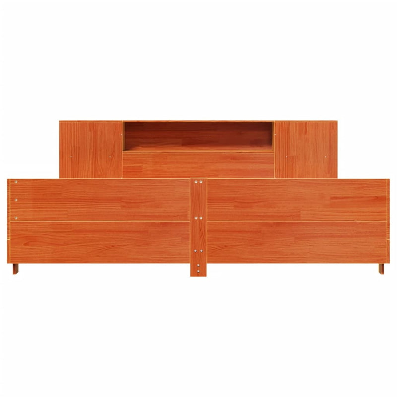 vidaXL viaszbarna tömör fenyőfa ágy matrac nélkül 200 x 200 cm