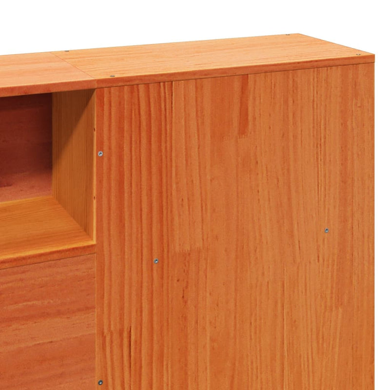 vidaXL viaszbarna tömör fenyőfa ágy matrac nélkül 200 x 200 cm