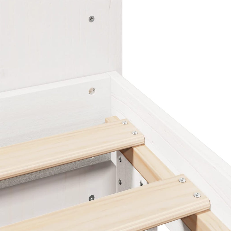 vidaXL fehér tömör fenyőfa ágy matrac nélkül 180 x 200 cm