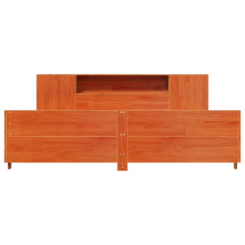 vidaXL viaszbarna tömör fenyőfa ágy matrac nélkül 180 x 200 cm