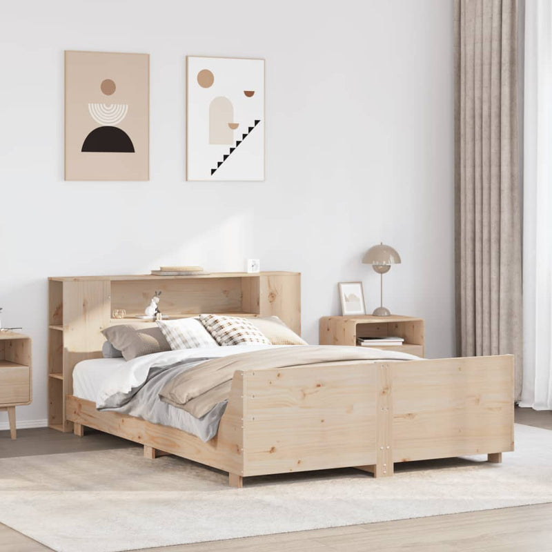 vidaXL tömör fenyőfa ágy matrac nélkül 140 x 190 cm