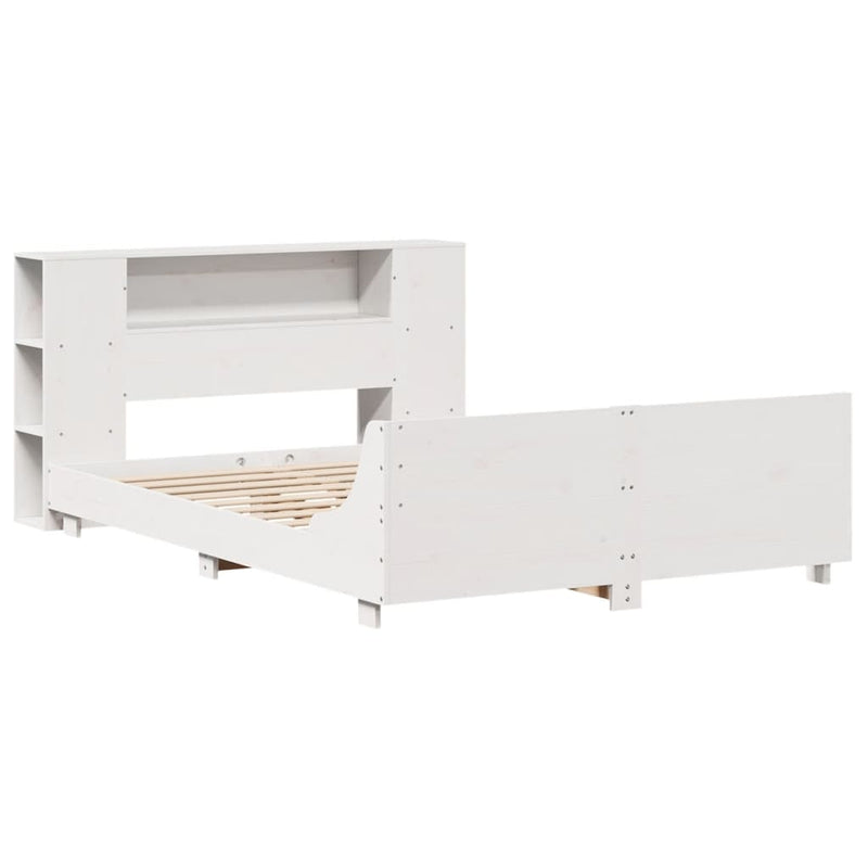 vidaXL fehér tömör fenyőfa ágy matrac nélkül 135 x 190 cm