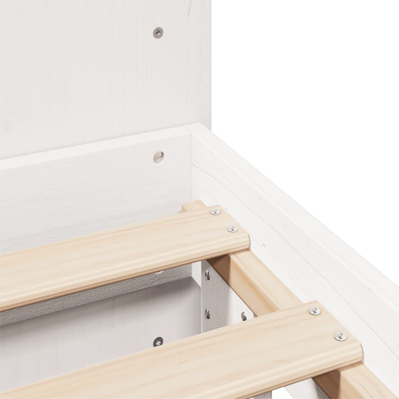 vidaXL fehér tömör fenyőfa ágy matrac nélkül 135 x 190 cm