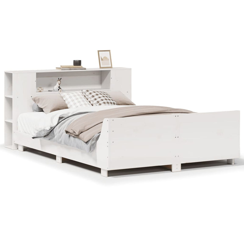 vidaXL fehér tömör fenyőfa ágy matrac nélkül 120 x 190 cm