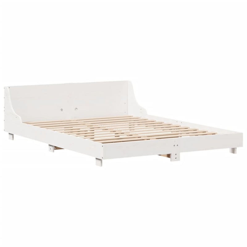 vidaXL fehér tömör fenyőfa ágy matrac nélkül 120 x 190 cm