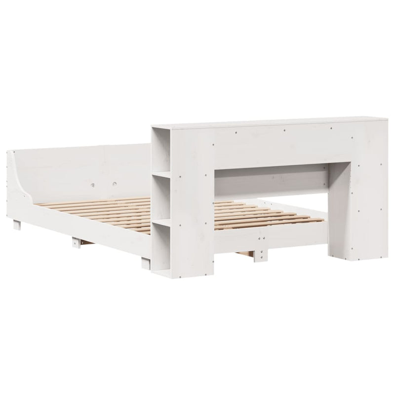 vidaXL fehér tömör fenyőfa ágy matrac nélkül 120 x 190 cm