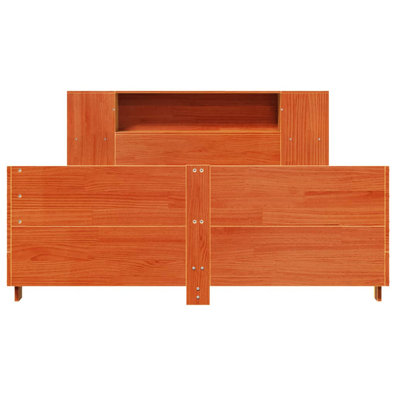 vidaXL viaszbarna tömör fenyőfa ágy matrac nélkül 120 x 190 cm