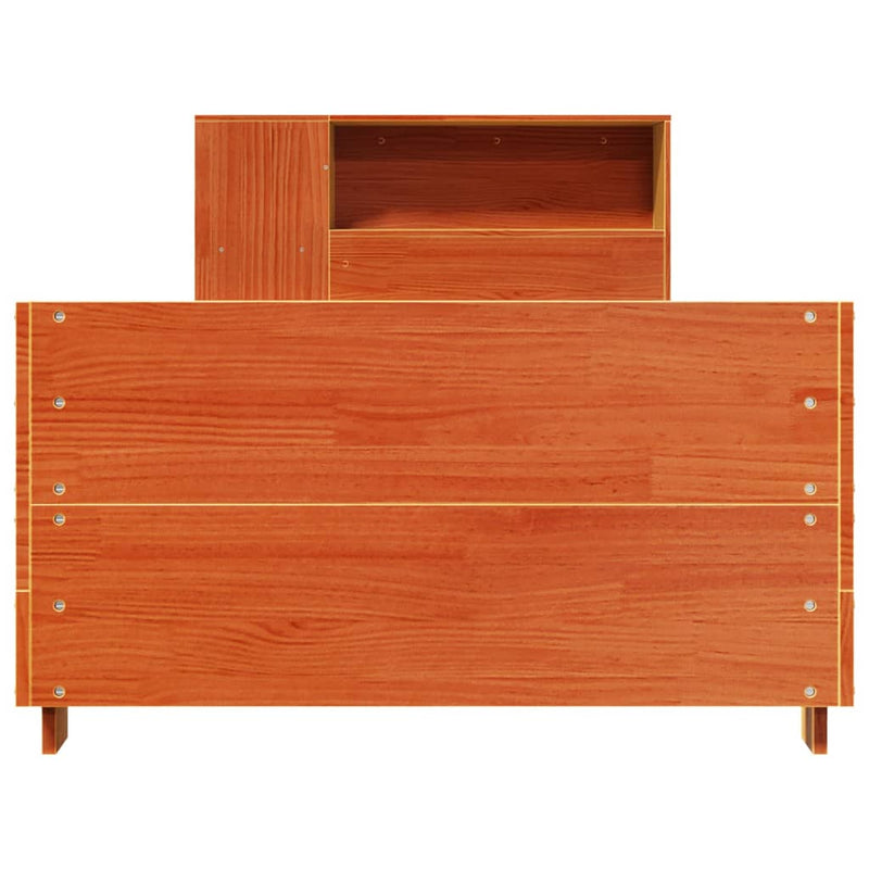 vidaXL viaszbarna tömör fenyőfa ágy matrac nélkül 75 x 190 cm