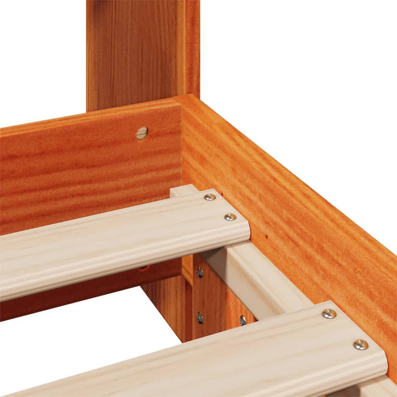 vidaXL viaszbarna tömör fenyőfa ágy matrac nélkül 75 x 190 cm