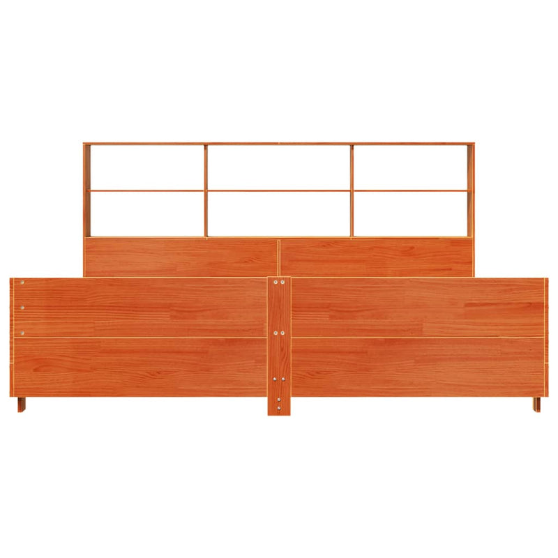 vidaXL viaszbarna tömör fenyőfa ágy matrac nélkül 200 x 200 cm