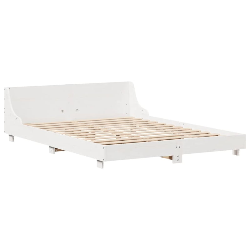 vidaXL fehér tömör fenyőfa ágy matrac nélkül 120 x 190 cm